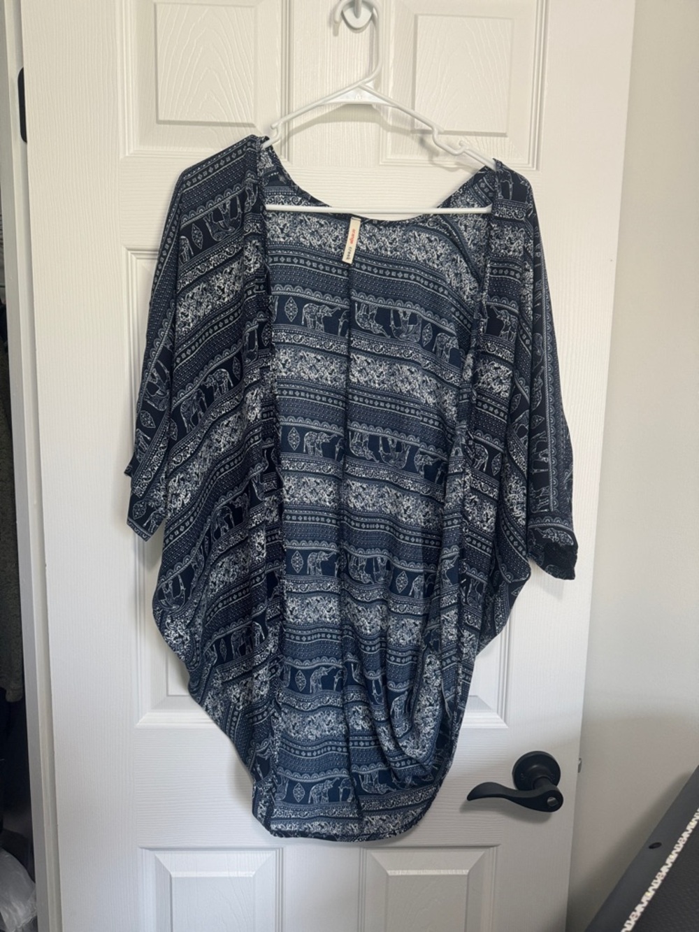 orange creek Navy Printed Draped Tunic